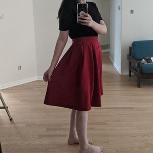 Red Midi Skirt